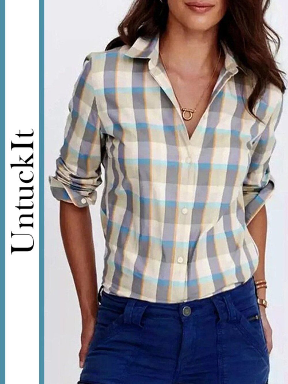 UNTUCKit | 'Sofia' Plaid Cotton Shirt
